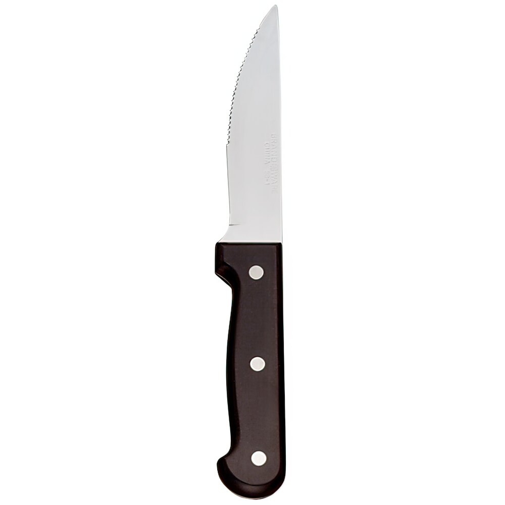 Libbey 201 2692 Chop House 9 3/4" Stainless Steel Steak Knife with Black Bakelite Handle - 12/Pack