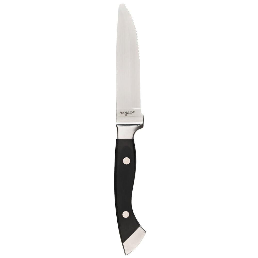 Libbey 201 2693 Stockyard 10 1/2" Stainless Steel Steak Knife with Polypropylene Handle - 12/Pack