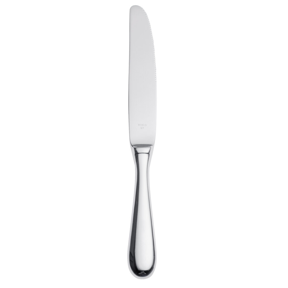 Libbey 213 2702 Baguette 9 3/4" 18/0 Stainless Steel Heavy Weight Fluted Hollow Handle Dinner Knife - 36/Case