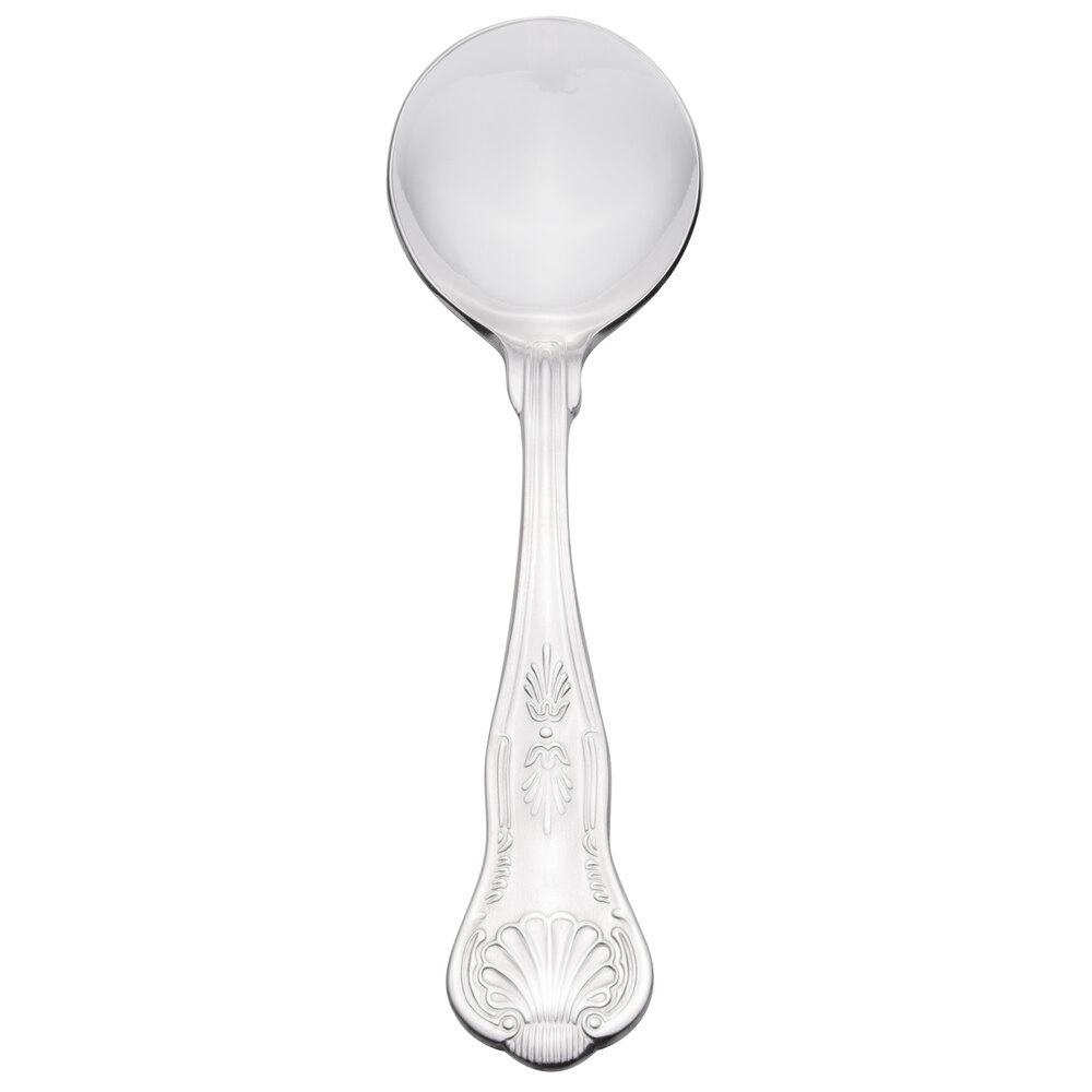 Libbey 244 016 Kings 5 3/4" 18/0 Stainless Steel Heavy Weight Bouillon Spoon - 36/Case