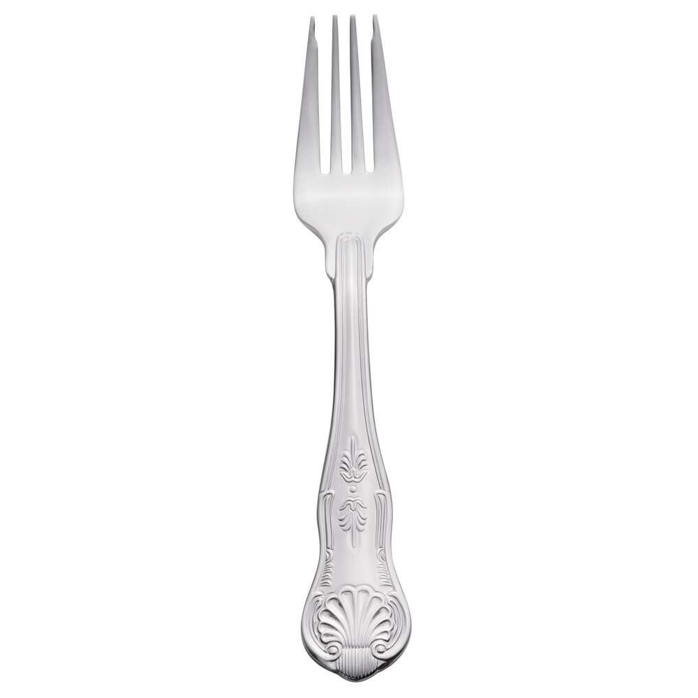 Libbey 244 038 Kings 8 1/8" 18/0 Stainless Steel Heavy Weight Salad Fork - 36/Case