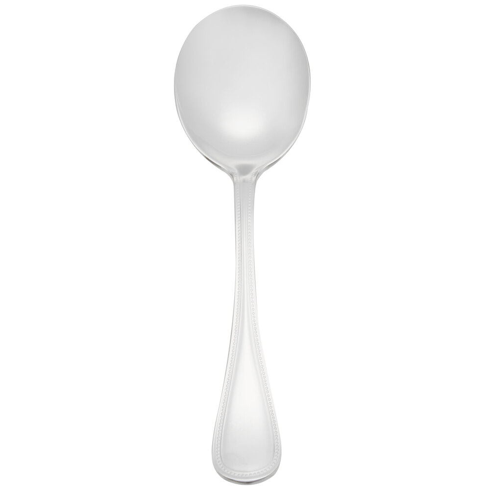 Libbey 407 004 Calais 7 7/8" 18/8 Stainless Steel Extra Heavy Weight Round Soup Spoon - 12/Case