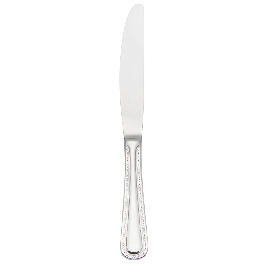 Libbey 407 5501 Calais 10" 18/8 Stainless Steel Extra Heavy Weight Solid Handle Dinner Knife with Serrated Blade - 12/Case