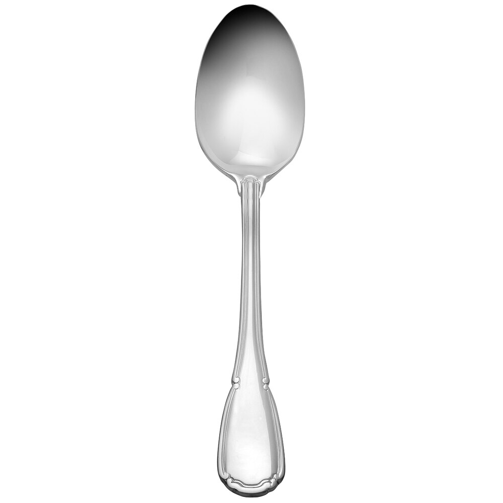 Reserve by Libbey 412 003 Baroque 8 1/8" 18/10 Stainless Steel Extra Heavy Weight Tablespoon / Serving Spoon - 12/Case