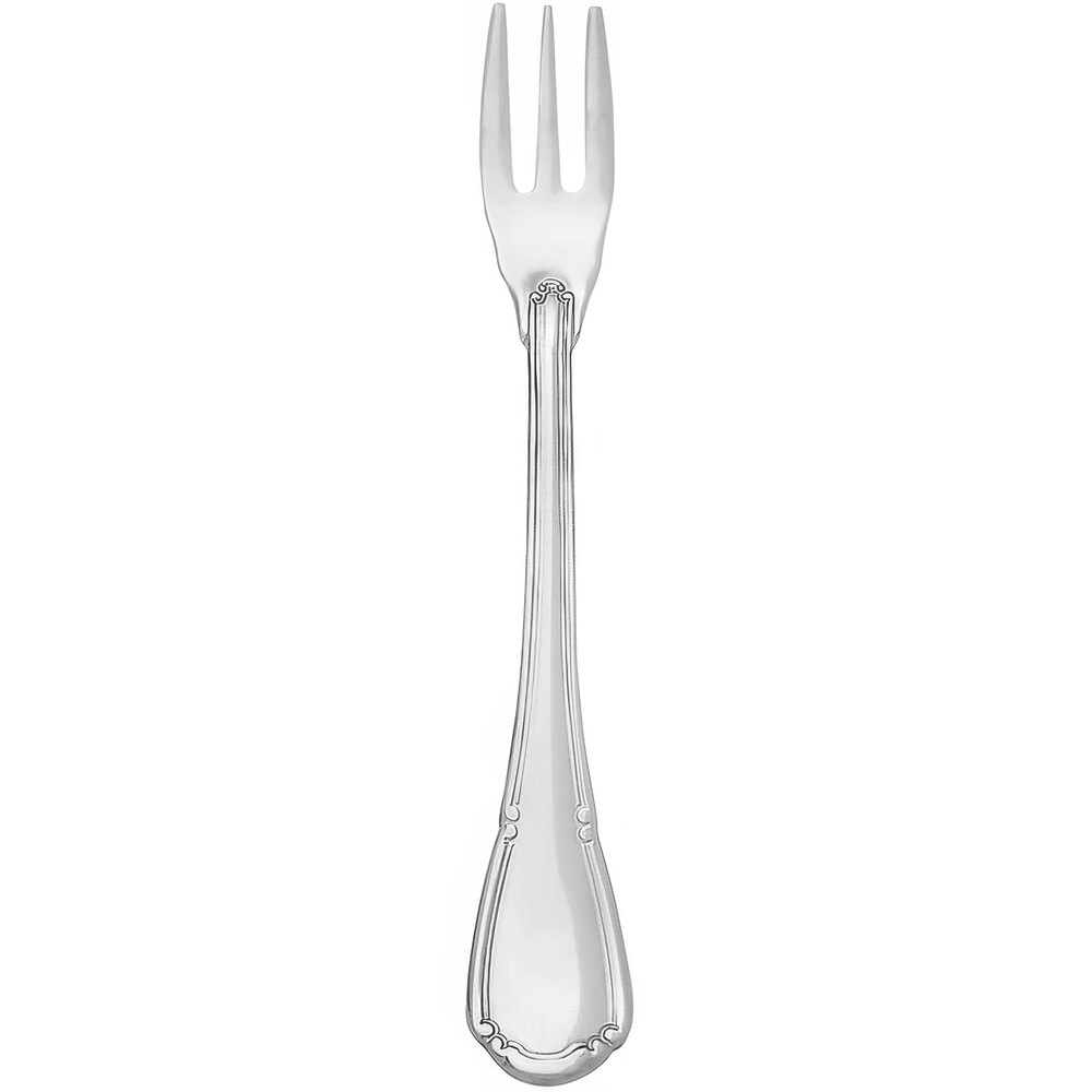 Reserve by Libbey 412 029 Baroque 5 3/8" 18/10 Stainless Steel Extra Heavy Weight Cocktail Fork - 12/Case