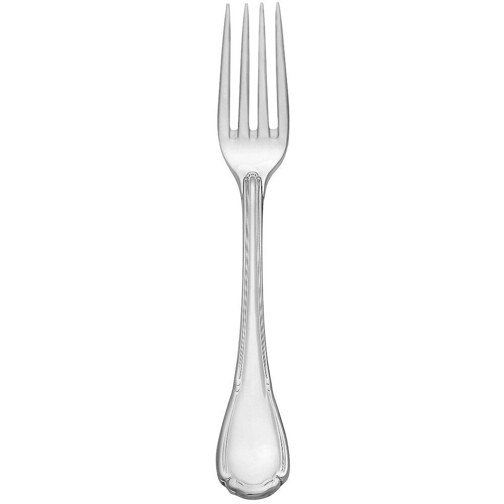 Reserve by Libbey 412 030 Baroque 7" 18/10 Stainless Steel Extra Heavy Weight Utility / Dessert Fork - 12/Case