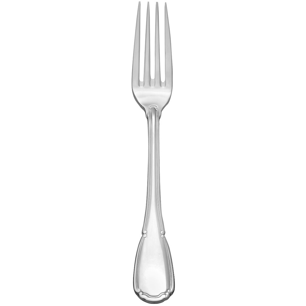 Reserve by Libbey 412 039 Baroque 8 1/8" 18/10 Stainless Steel Extra Heavy Weight European Dinner Fork - 12/Case