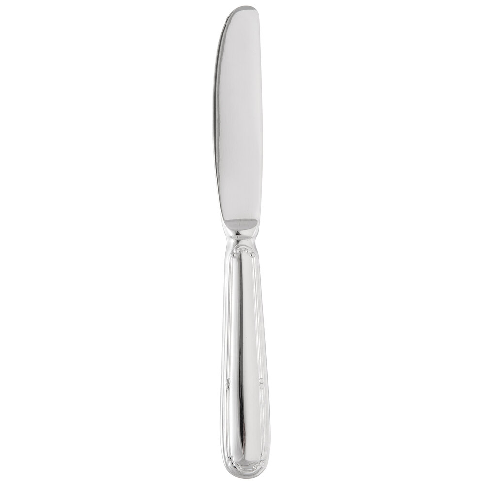Reserve by Libbey 412 554 Baroque 7 1/4" 18/10 Stainless Steel Extra Heavy Weight Bread and Butter Knife with Solid Handle - 12/Case