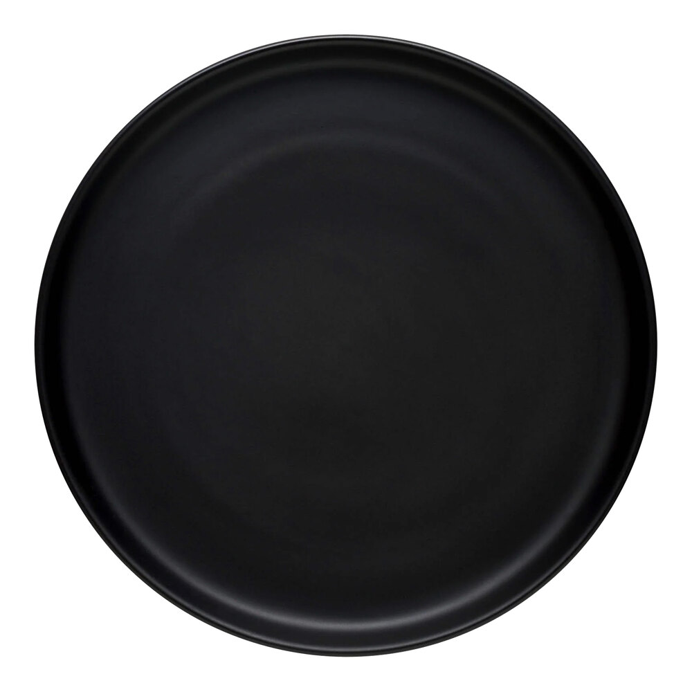 Libbey Driftstone 10 1/2" Onyx Satin Matte Porcelain Flat Coupe Plate - 12/Case