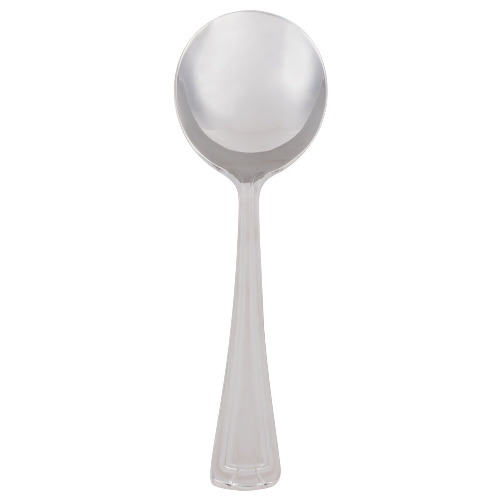 Libbey 578 016 Fairfield 5 3/4" 18/0 Stainless Steel Heavy Weight Bouillon Spoon - 36/Case