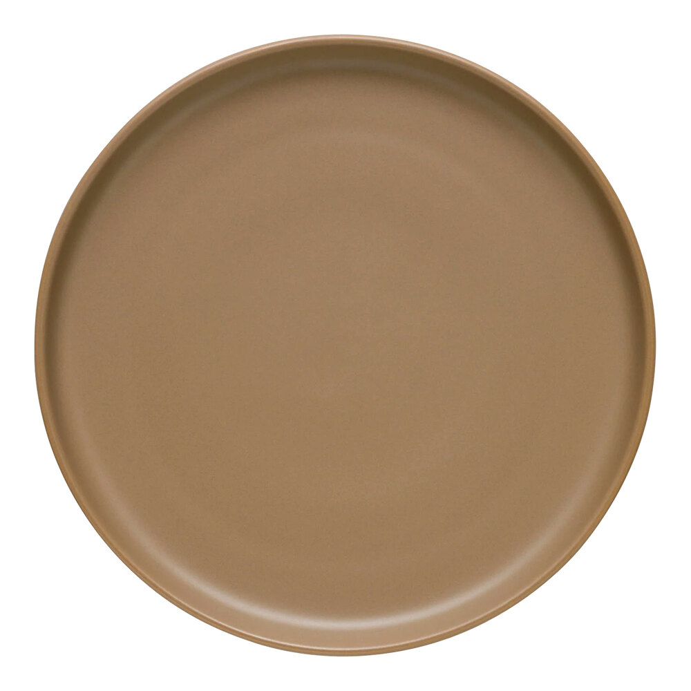 Libbey Driftstone 10 1/2" Sand Satin Matte Porcelain Flat Coupe Plate - 12/Case