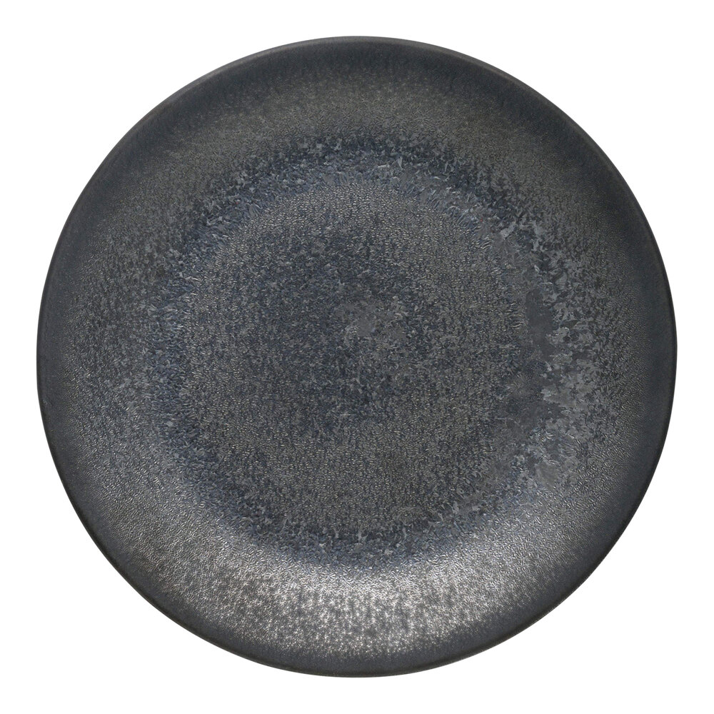 Reserve by Libbey Ignea 8 3/4" Black Matte Porcelain Deep Coupe Plate - 12/Case