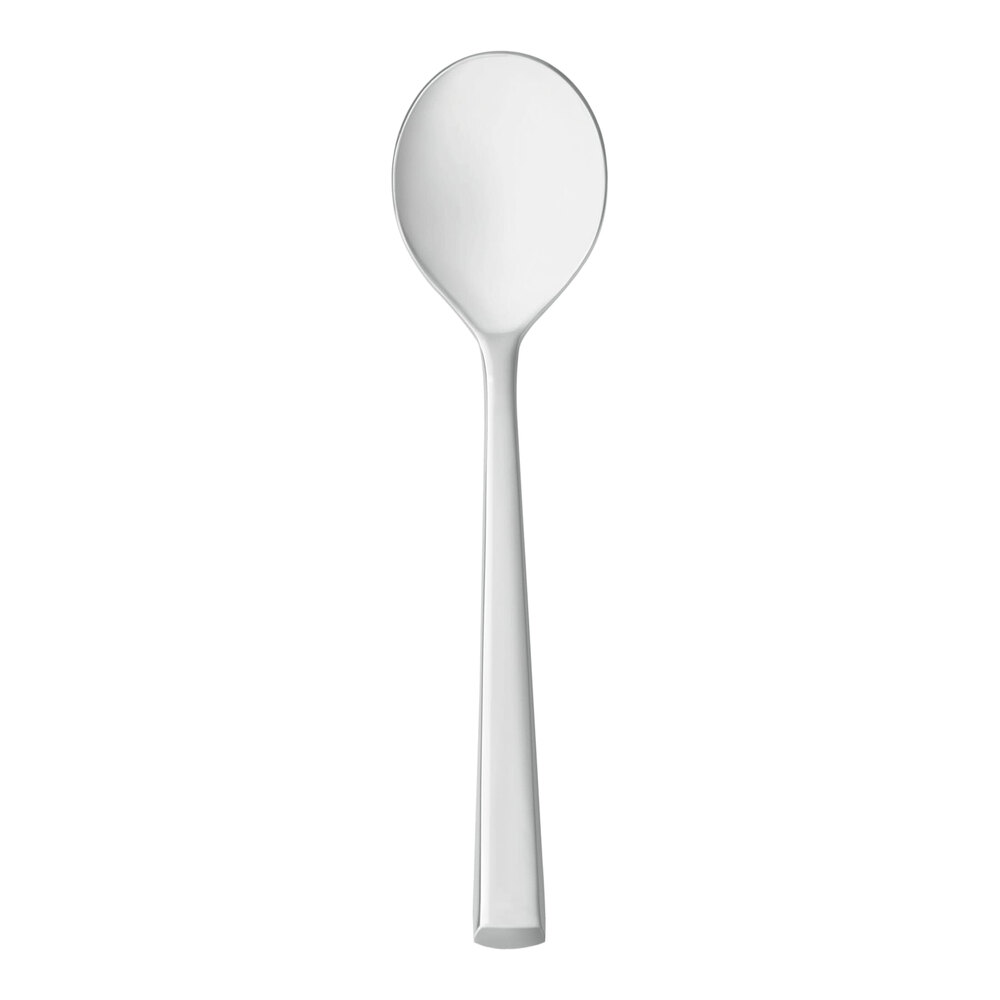 Libbey Santorini Satin II 6 1/8" 18/0 Stainless Steel Heavy Weight Bouillon Spoon - 12/Case