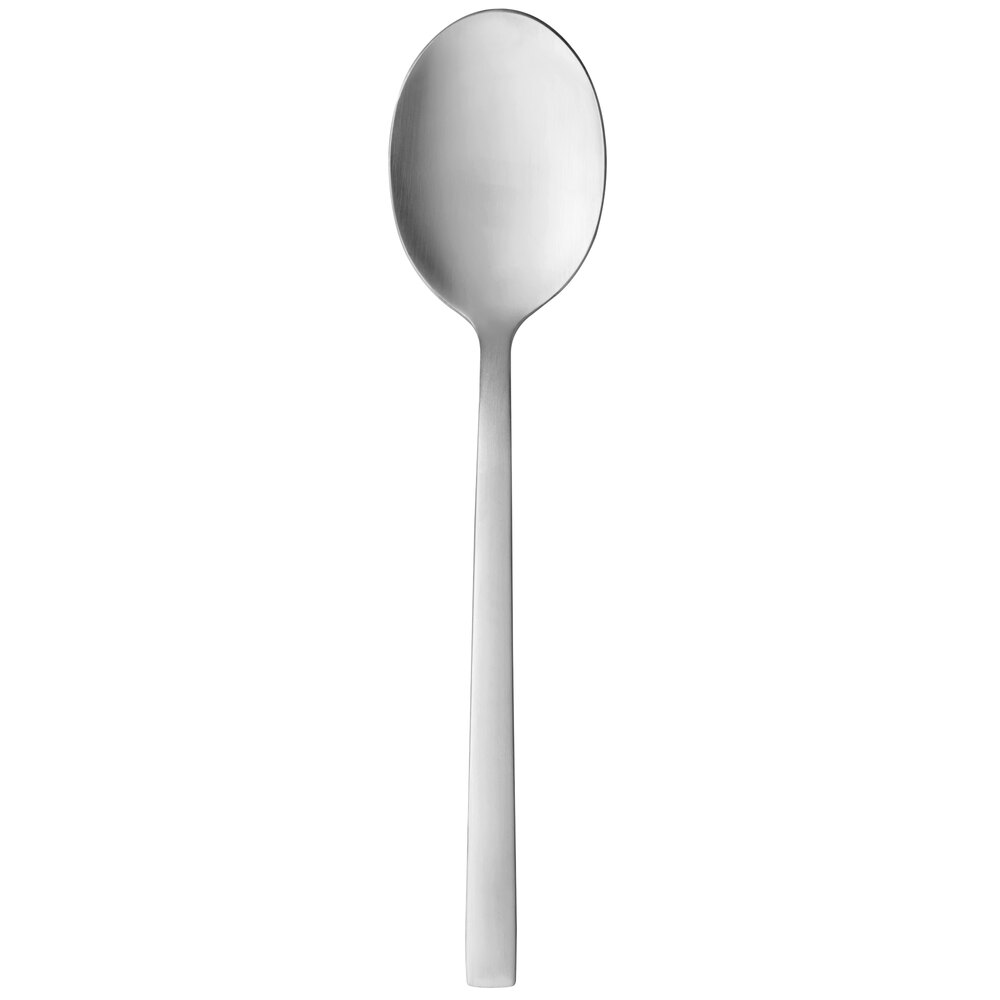 Libbey 663 002 Elexa Satin 8 1/8" 18/0 Stainless Steel Heavy Weight Dessert Spoon - 36/Case