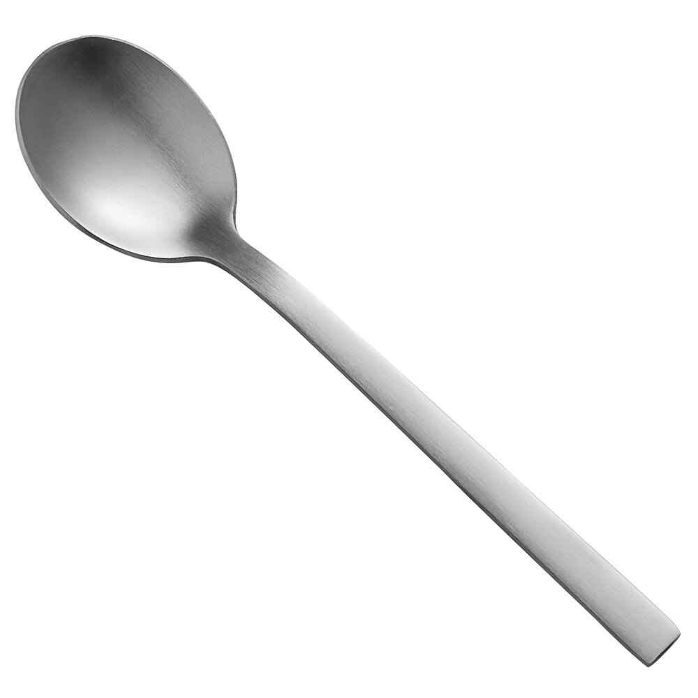 Libbey 663 007 Elexa Satin 5 1/8" 18/0 Stainless Steel Heavy Weight Demitasse Spoon - 36/Case