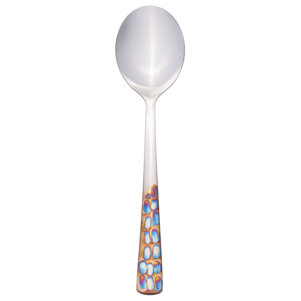 Reserve by Libbey 702 016 Pebblestone 7" 18/10 Stainless Steel Extra Heavy Weight Bouillon Spoon - 12/Case