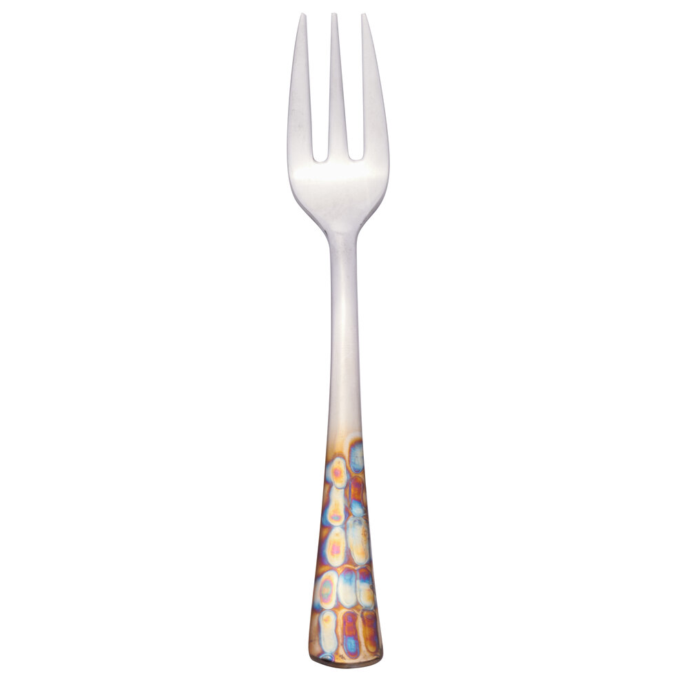 Reserve by Libbey 702 029 Pebblestone 5 1/2" 18/10 Stainless Steel Extra Heavy Weight Cocktail Fork - 12/Case