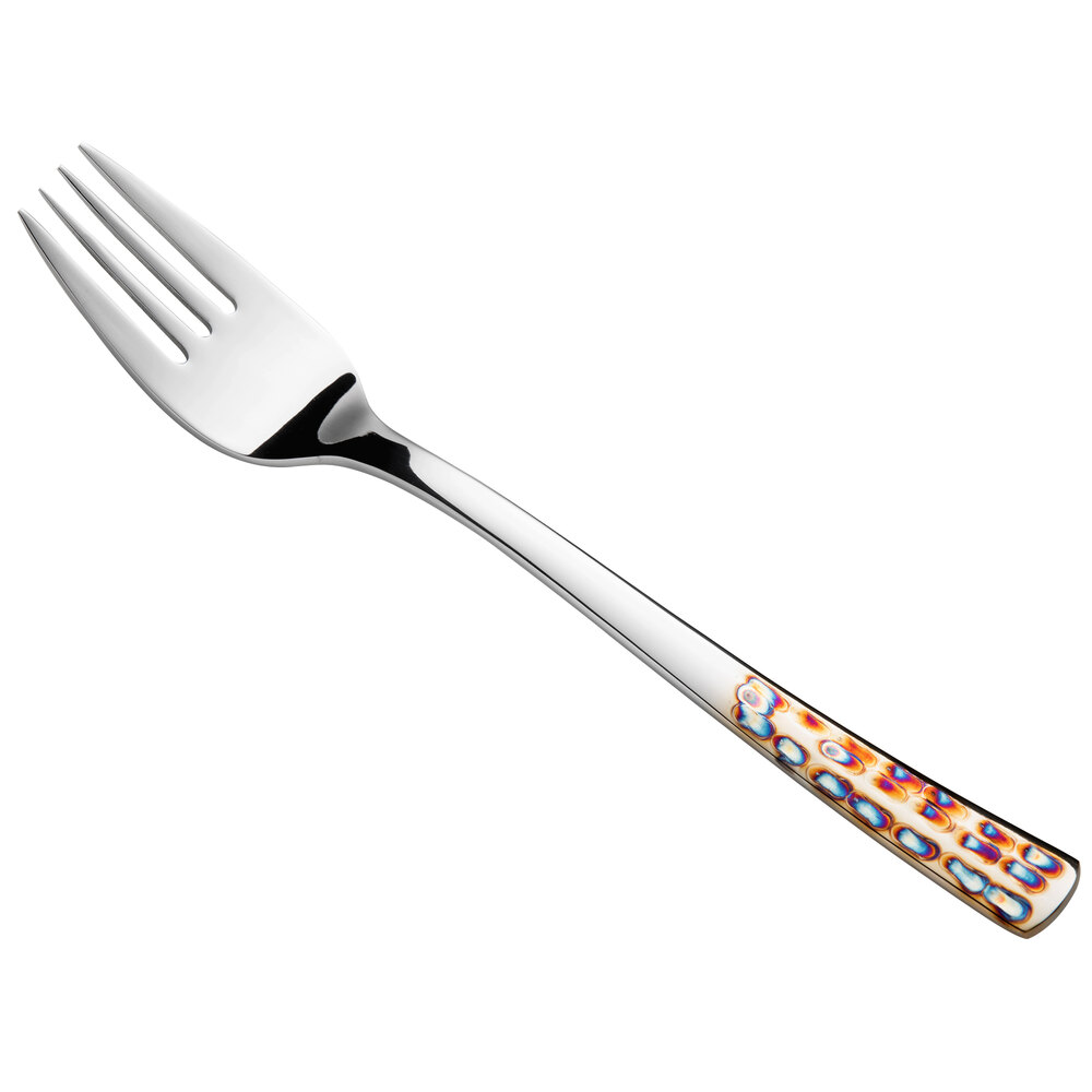 Reserve by Libbey 702 030 Pebblestone 7 3/4" 18/10 Stainless Steel Extra Heavy Weight Utility / Dessert Fork - 12/Case