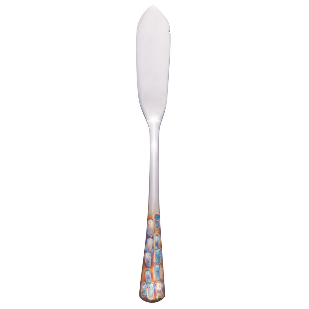 Reserve by Libbey 702 053 Pebblestone 6 1/4" 18/10 Stainless Steel Extra Heavy Weight Butter Spreader - 12/Case