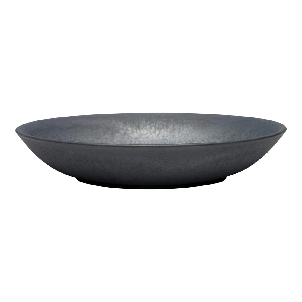 Reserve by Libbey Ignea 10 3/8" Black Matte Porcelain Deep Coupe Plate - 12/Case