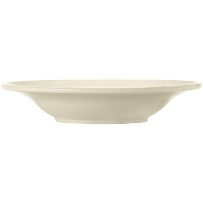 Libbey Porcelana Cream 24.3 oz. Cream White Wide Rim Rolled Edge Porcelain Deep Soup Bowl