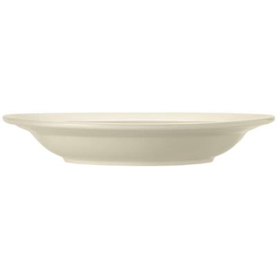 Libbey Porcelana Cream 30 oz. Cream White Wide Rim Rolled Edge Porcelain Pasta Bowl