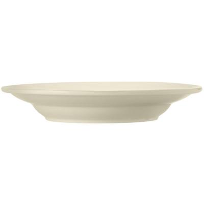 Libbey Porcelana Cream 51 oz. Cream White Wide Rim Rolled Edge Porcelain Pasta Bowl