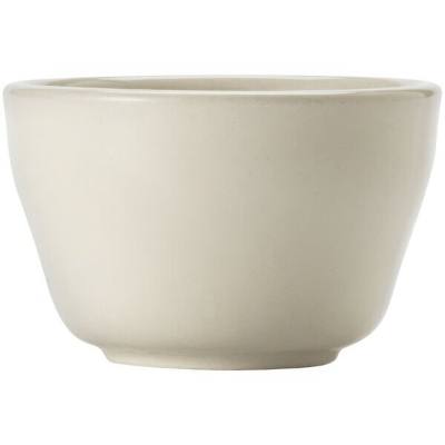 Libbey Porcelana Cream 7 oz. Cream White Rolled Edge Porcelain Bouillon Bowl