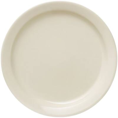 Libbey Porcelana Cream 9" Cream White Narrow Rim Porcelain Plate