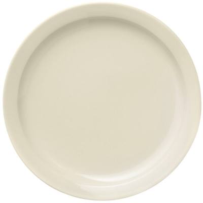 Libbey Porcelana Cream 10 1/4" Cream White Narrow Rim Porcelain Plate