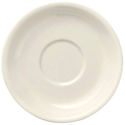 Libbey Porcelana Cream 4 1/4" Cream White Rolled Edge Porcelain Saucer