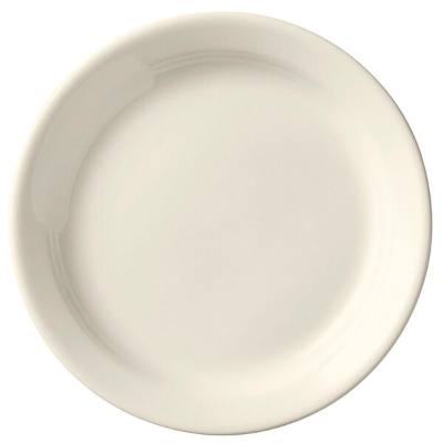 Libbey Porcelana Cream 7 1/4" Cream White Narrow Rim Porcelain Plate