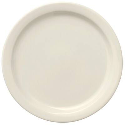Libbey Porcelana Cream 9 1/2" Cream White Narrow Rim Porcelain Plate