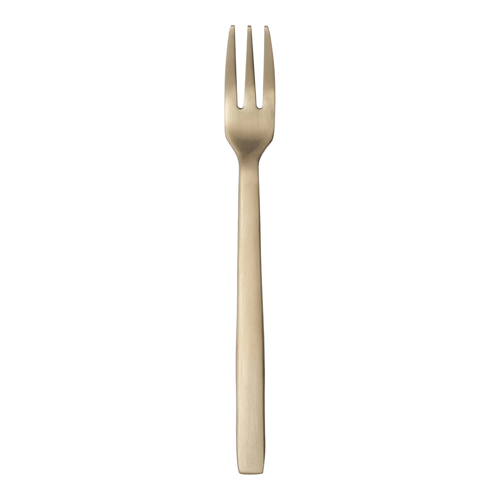 Libbey Elexa Satin OR 5 1/4" 18/0 Gold Stainless Steel Heavy Weight Cocktail Fork - 36/Case