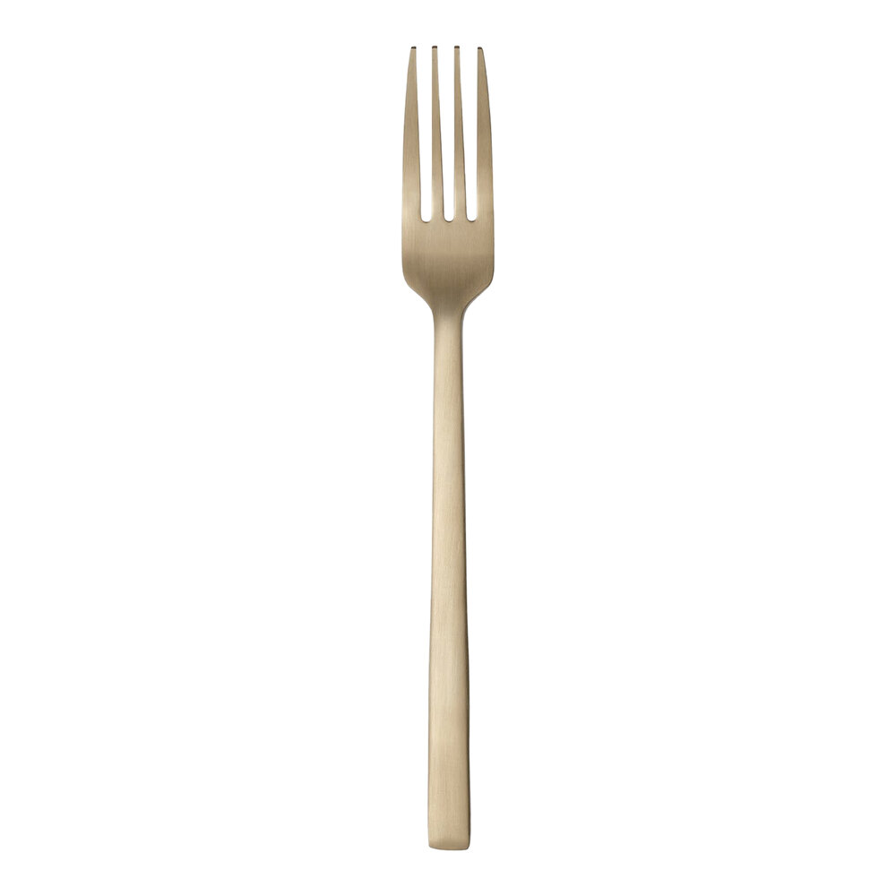 Libbey Elexa Satin OR 7" 18/0 Gold Stainless Steel Heavy Weight Salad Fork - 36/Case