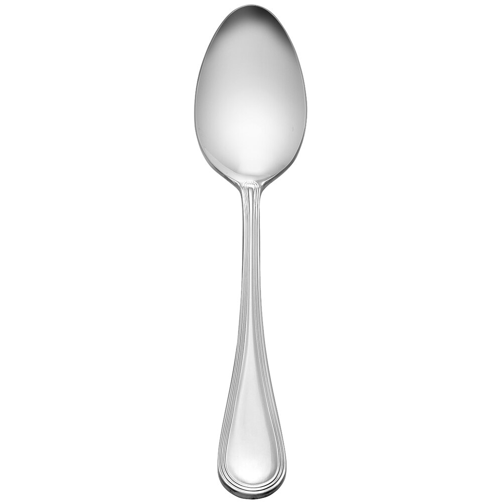 Libbey 774 003 Geneva 8" 18/8 Stainless Steel Extra Heavy Weight Tablespoon / Serving Spoon - 12/Case