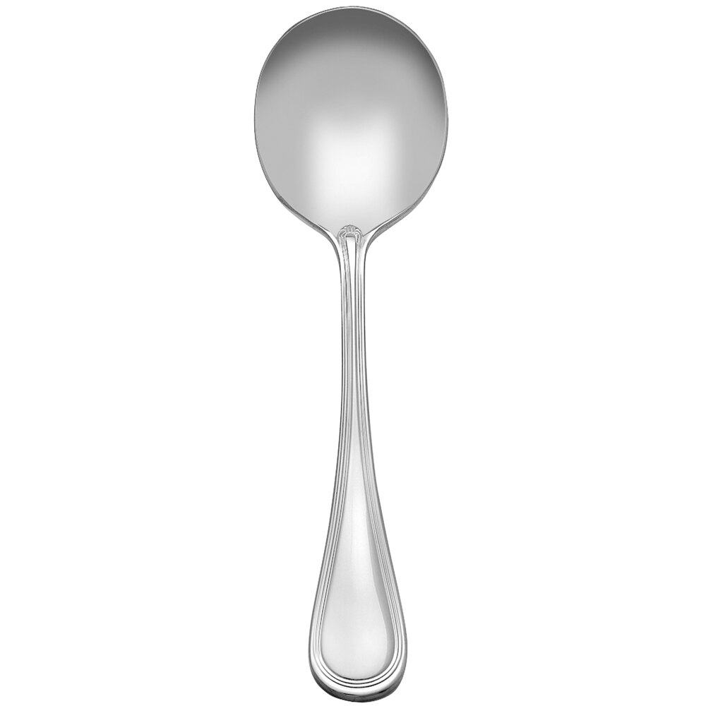 Libbey 774 004 Geneva 6 3/4" 18/8 Stainless Steel Extra Heavy Weight Round Soup Spoon - 12/Case