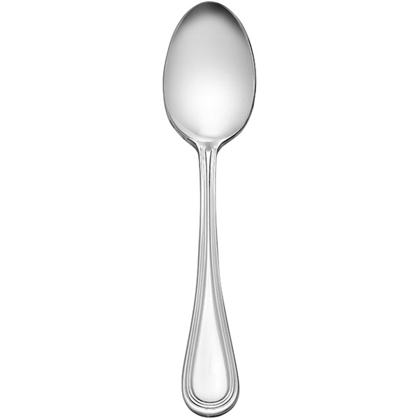 Libbey 774 007 Geneva 4 3/8" 18/8 Stainless Steel Extra Heavy Weight Demitasse Spoon - 12/Case