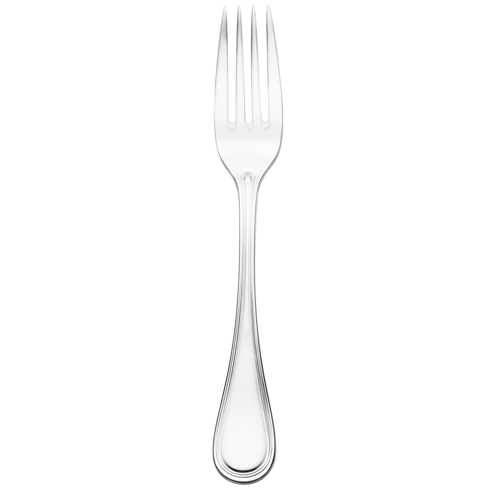 Libbey 774 030 Geneva 7" 18/8 Stainless Steel Extra Heavy Weight Utility / Dessert Fork - 12/Case