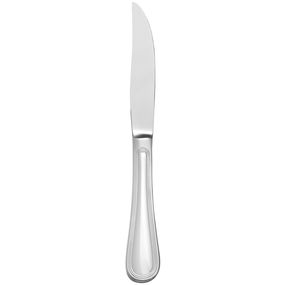 Libbey 774 5762 Geneva 8 1/2" 18/8 Stainless Steel Extra Heavy Weight Steak Knife with Solid Handle - 12/Case