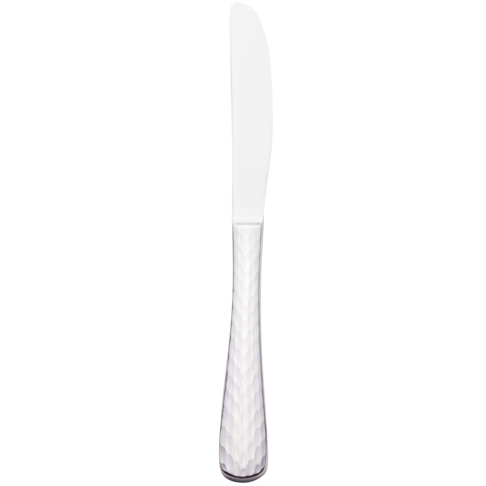 Libbey 794 5262 Aspire 8 5/8" 18/0 Stainless Steel Medium Weight Solid Handle Entree Knife with Fluted Blade - 12/Case