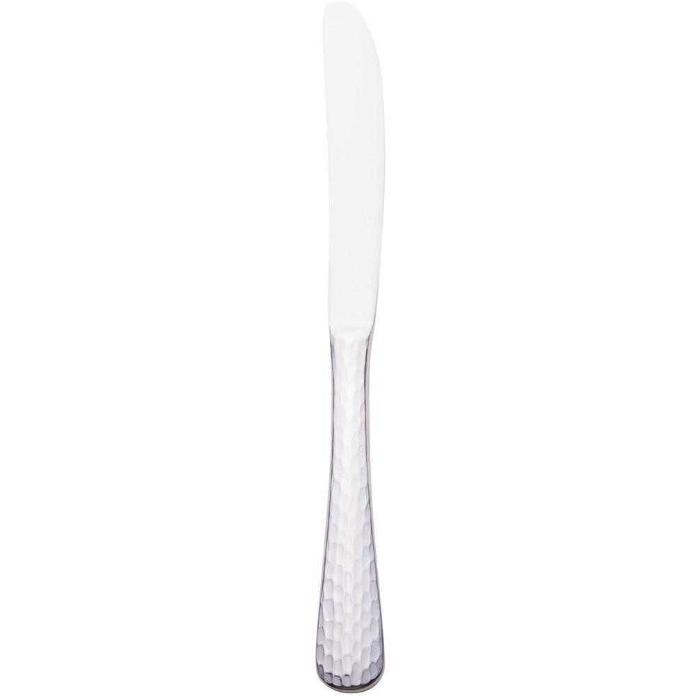 Libbey 794 5502 Aspire 9 3/4" 18/0 Stainless Steel Medium Weight Solid Handle European Dinner Knife with Fluted Blade - 36/Case