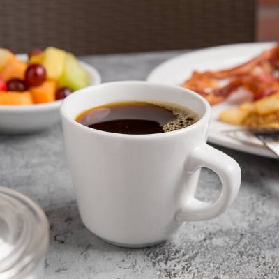 Libbey 840-110-004 Porcelana 7 oz. Bright White Porcelain Tall Cup