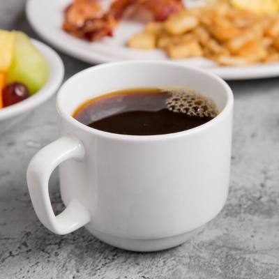 Libbey 840-116-101 Porcelana 7 oz. Bright White Porcelain Stackable Maui Cup