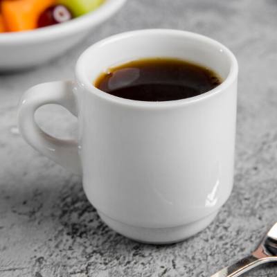 Libbey 840-145-006 Porcelana 3.5 oz. Bright White Tall Porcelain Espresso Cup