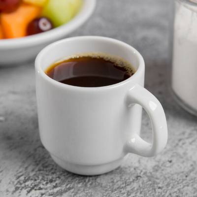 Libbey 840-150-007 Porcelana 2.5 oz. Bright White Short Porcelain Espresso Cup