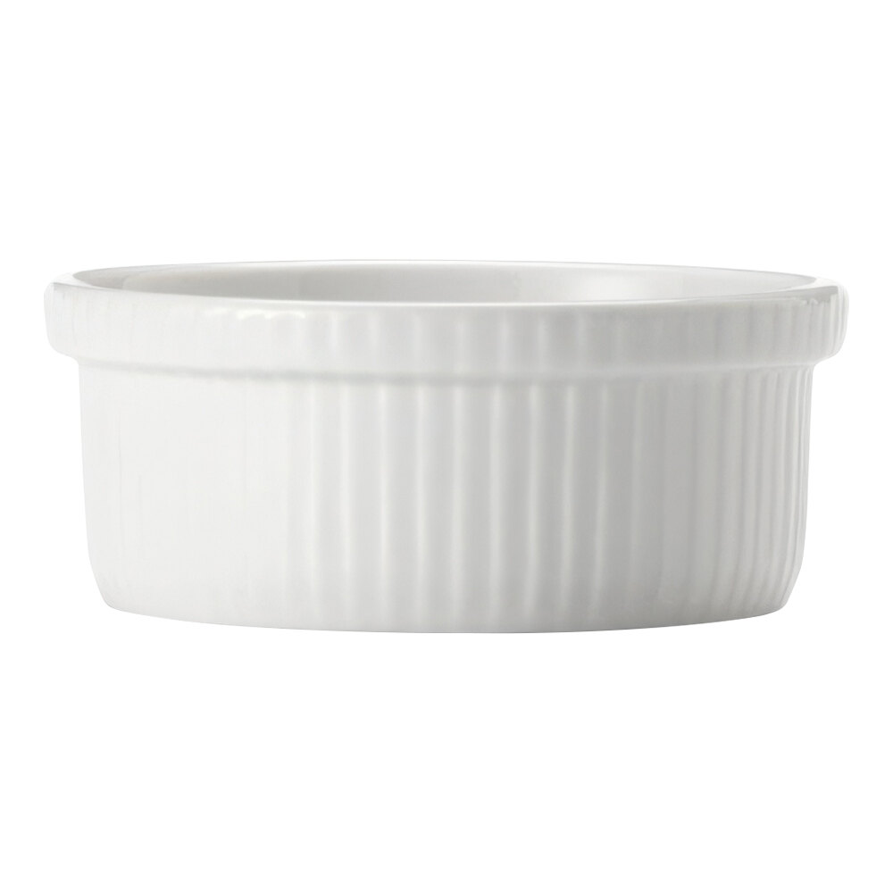 Libbey Porcelana 10 oz. Round Bright White Porcelain Souffle Dish - 24/Case