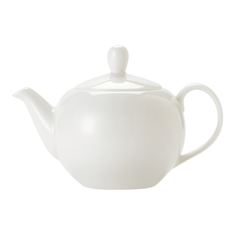 Libbey Porcelana 15.25 oz. Bright White Porcelain Teapot - 12/Case