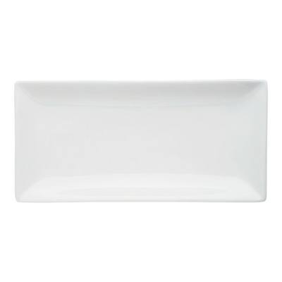 Libbey Porcelana 15" x 7 1/4" Rectangular Bright White Porcelain Sushi Platter