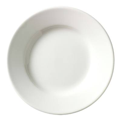 Libbey Porcelana 8 1/8" Round Bright White Wide Rim Porcelain Plate